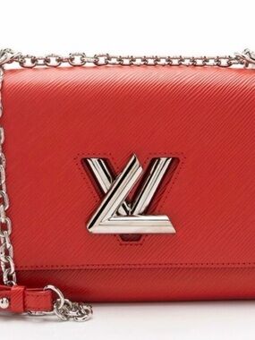 Louis Vuitton Twist MM Red Epi Leather Chain Crossbody Bag